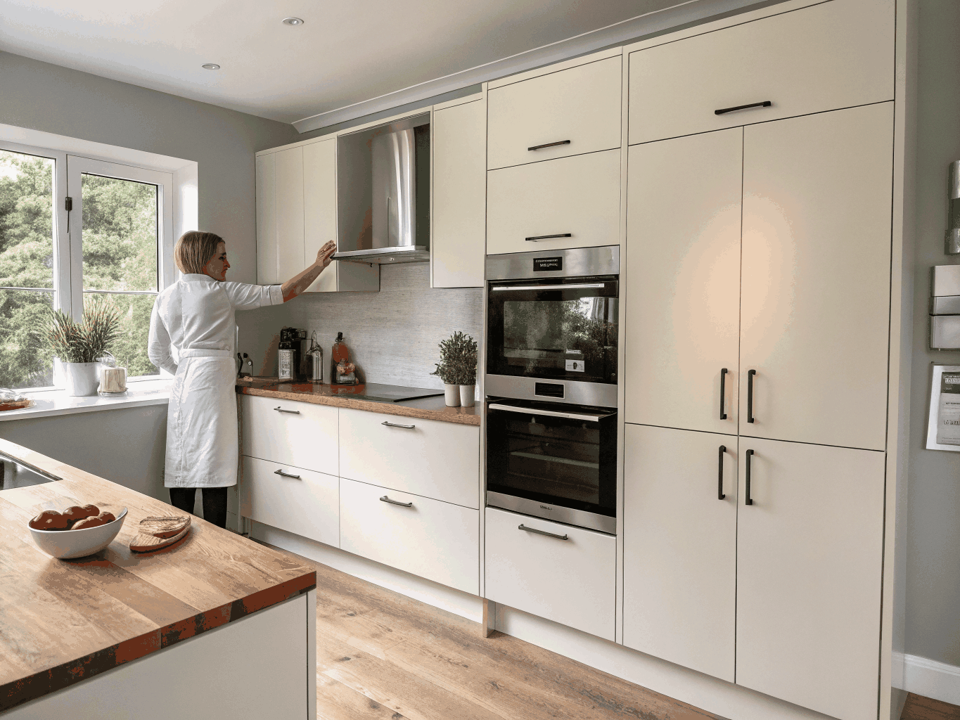 Built-in kitchen wall microwave appliance